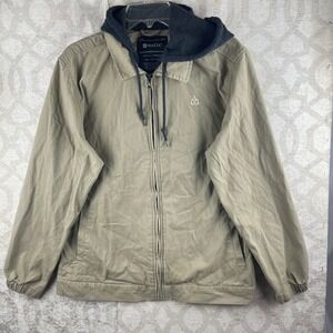 Matix Hooded Jacket Mens Medium Tan Khaki Full Zip Cotton Twill Skateboard Coat